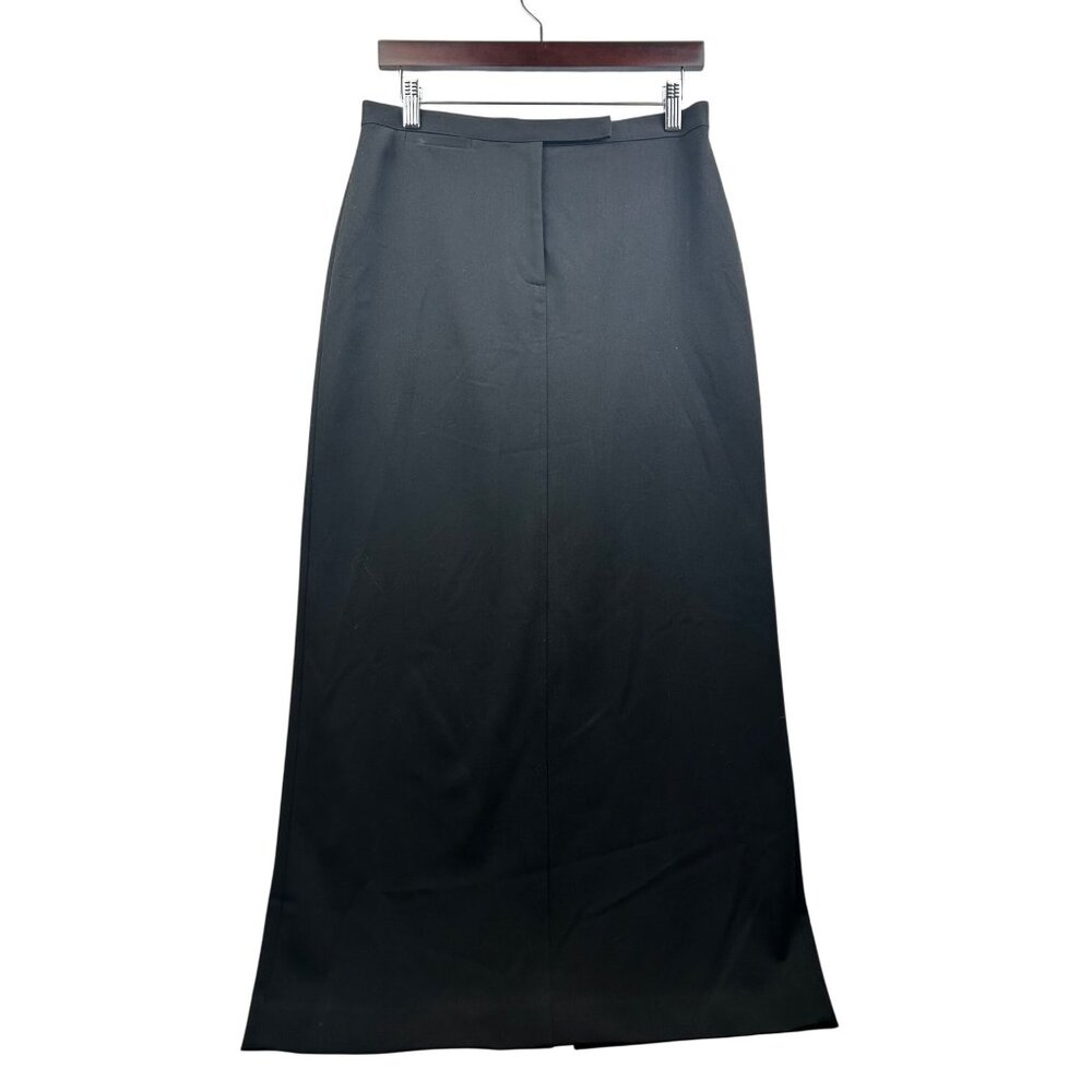 TALBOTS Womens Blk Stretch Maxi Pencil Skirt Sz 8 Quiet Office Power Minimalist